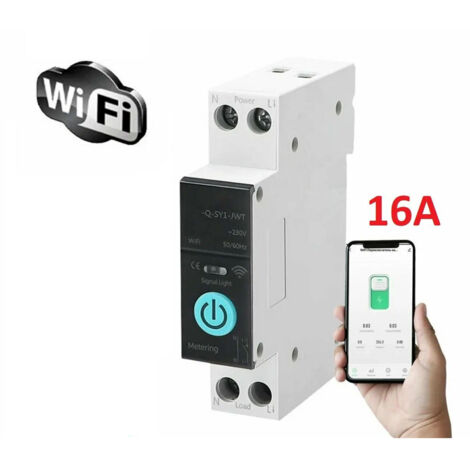 Zoternen – Commutateur WiFi 16A – Contrôle smartphone – 3 modes de synchronisation – Cuivre ignifuge PA66 – Tension 230V CA – Rail DIN 35mm