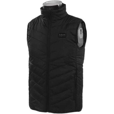 Gilet chauffant électrique 17 zones, température constante intelligente, 4 interrupteurs, 3 vitesses, gilet chauffant Intelligent,noir L