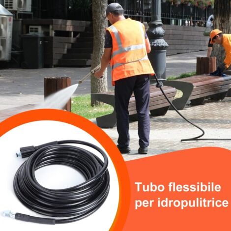 Zoternen – Tuyau de nettoyage haute pression 10 m – Filetage M14 et M22 – PVC et acier inoxydable – Pression 5800 psi – Compatible Karcher K2 K3 - M14xM22