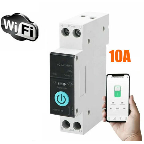 Disjoncteur sur Rail Din, commutateur WIFI intelligent, télécommande de téléphone portable, 3 Modes de synchronisation pour appareils ménagers, 10A