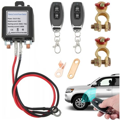 Zoternen – Coupe-circuit batterie 12V à distance – Télécommande jusqu'à 48,78 m – Interrupteur de déconnexion pour voiture et bateau – 200A - DC12V
