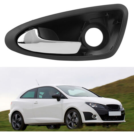 Poignée de porte intérieure, poignée noire ferme et solide, facile à installer, sensation tactile confortable pour SEAT Ibiza 2009-2017