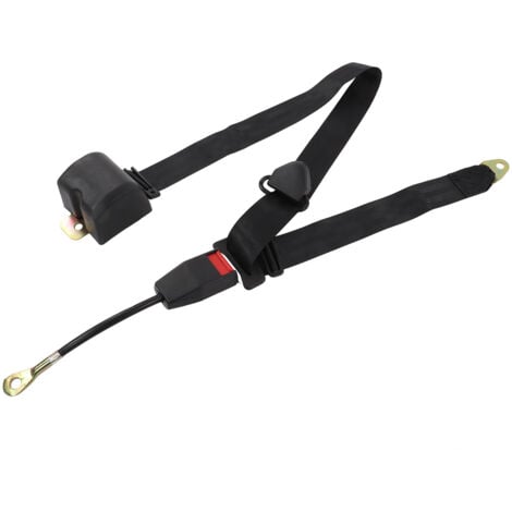 Ceinture de sécurité de voiture à 3 points, réglable en tissu Nylon noir, plastique universel pour Go Kart Club voiture camion