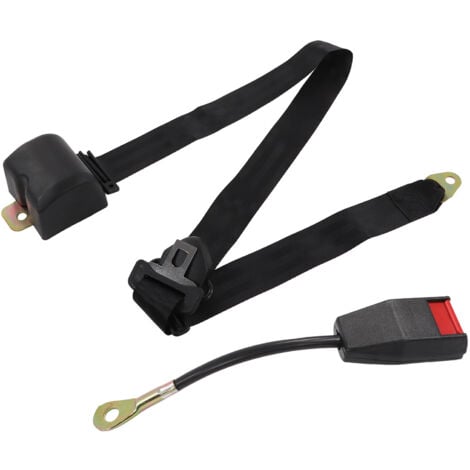Ceinture de sécurité de voiture à 3 points, réglable en tissu Nylon noir, plastique universel pour Go Kart Club voiture camion