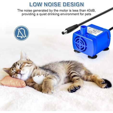 Pompe à Eau De Remplacement Pour Fontaine à Chat/chien - 12V, Silencieuse, Câble 2,7m, Avec Ventouses - 7