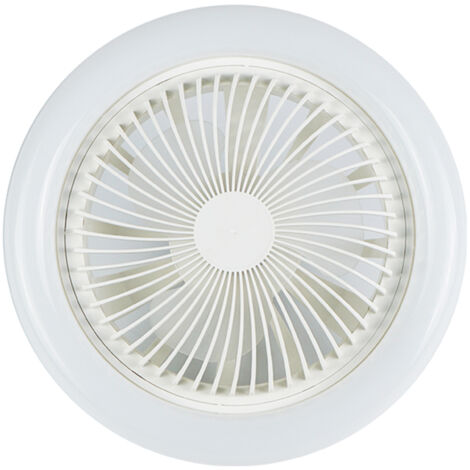 Zoternen – Ventilateur de plafond E27 à 3 vitesses – Abat-jour acrylique – Circulation d'air pour chambres d'enfants – Température de couleur 6500K