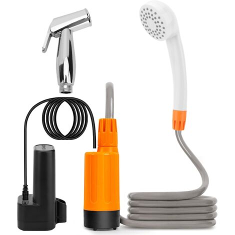 Zoternen – Douche portable extérieure 1,8 m avec batterie rechargeable 2200mAh – Pommeau avec valve rotative – Pour camping, randonnée, lavage de voiture