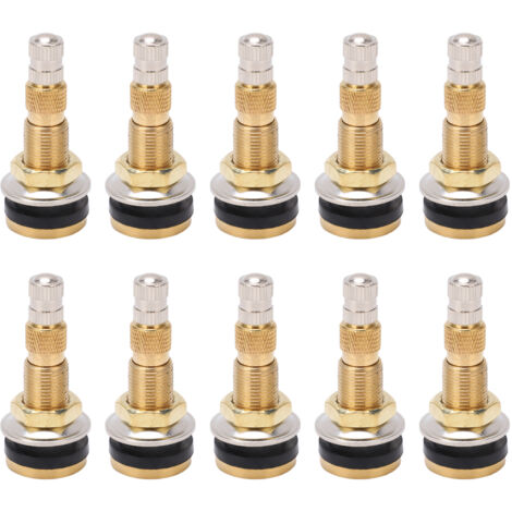 Zoternen – Tige de valve de pneu sans chambre à air liquide – Lot de 10 pièces – Laiton 1 7/8 pouces – Trou de 0,625 pouces pour tracteur - TR618A