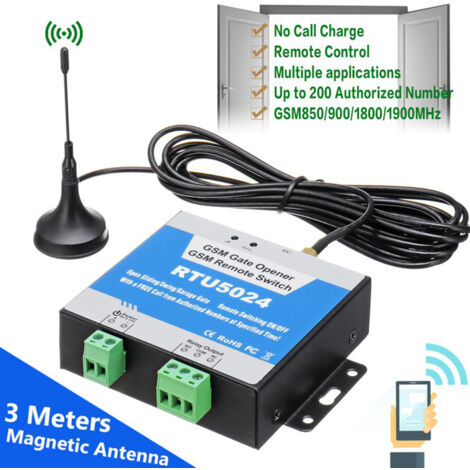 Zoternen – Contrôleur d'accès GSM RTU5024 – Activation par appel – Alimentation 9-24V CC – Compatible avec 200 numéros – Signal stable