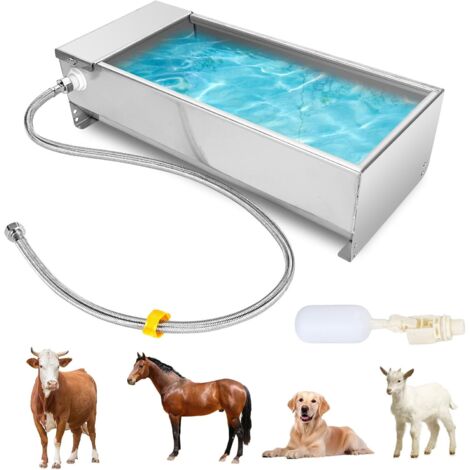 Zoternen – Abreuvoir automatique en acier inoxydable 7,5L – Robinet flotteur 1/2 pouce – Pour chèvres, bovins, chevaux, chiens et volailles