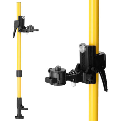 Zoternen – Barre de support télescopique pour niveau laser – Hauteur maximale 4,2 m – Filetage 1/4'' – Ajustement précis de la hauteur et profondeur