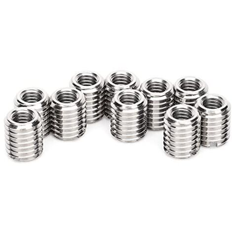 10pcs Noix d'insertion, insert fileté m6/m10, Écrou d'Insertion, 303 Acier inoxydable (Intérieur M6x1.0 extérieur M10x1.5 lueur 12 mm),A
