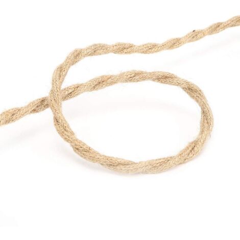 Cable électrique Vintage Chanvre Corde torsadée Paire Fil électrique Cordon Cable Bricolage Accessoires pour Lustre lumière(2 Meters / 6.6ft),A (1/4)