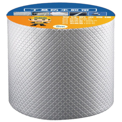Bande d'étanchéité étanche au butyle Feuille d'aluminium Bande d'étanchéité au butyle étanche Bande d'étanchéité multi-usage pour la réparation 5cmx5m/1.97x196.85in,A (1/5)