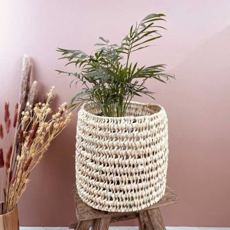 Panier cache-pot en Palmier pour toutes vos plantes ou fleurs (1/5)