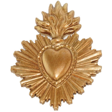 Décoration Murale Ex-voto Coeur Laiton Doré Mérida