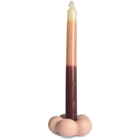 Bougeoir en céramique forme de fleur coloris nude (1/5)