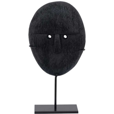 Objet visage en bois de manguier brulé - 2 tailles (1/3)