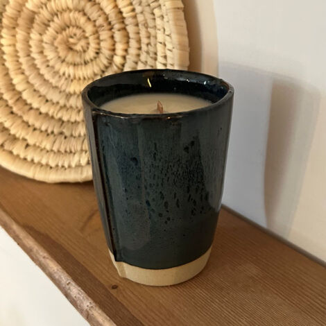 Bougie végétale - Mug Faro bleu - fait main - 190gr (1/5)