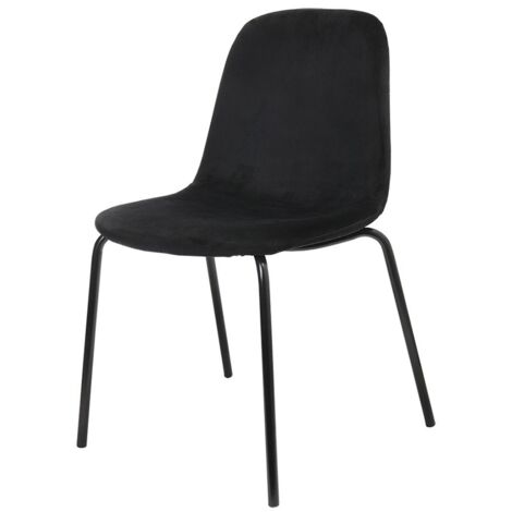 Lot de 2 chaises Velours pieds métal style Rétro - 2 coloris (1/2)