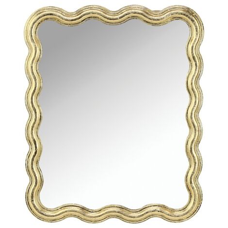 Miroir rectangulaire cadre ondulé doré 23 x 28cm (1/2)