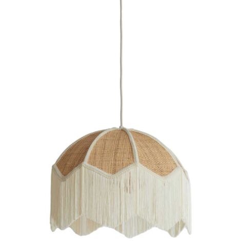 Suspension Malacia D40cm raphia et franges avec monture (1/5)