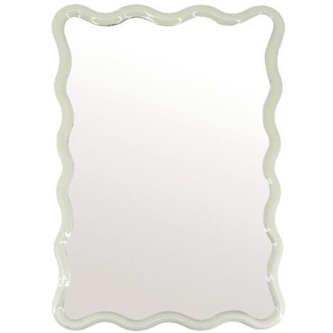 Miroir rectangulaire cadre ondulé coloris ivoire 38 x 30cm (1/2)