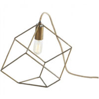 Lampe à poser Tara en métal doré et fil jute