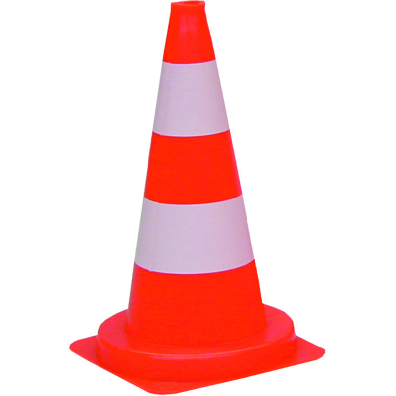 Segnali Stradali Cône De Signalisation 50cm Perel - Noir/jaune Pour Délimitation Zones Segnaletica Stradale