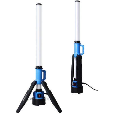 Colonne lumineuse LED Colonne de projecteur de travail Alu Batterie Noir Hybride H 100 cm (1/5)