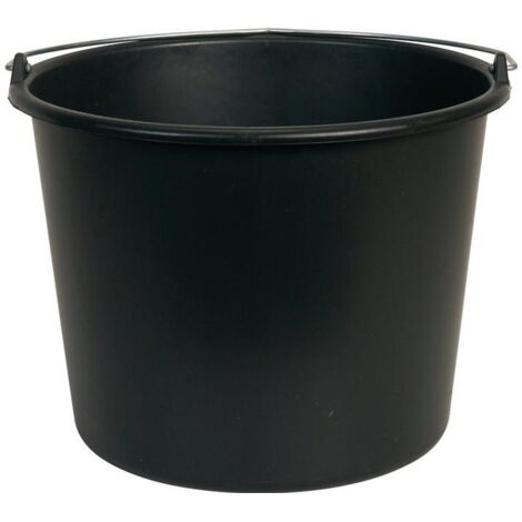 Perel – Seau de maçon 12L en plastique recyclable – Fond renforcé – Anse galvanisée pour transport facile – Graduation en litres