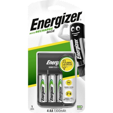 Chargeur de base, avec 4 piles rechargeables AA (1/2)