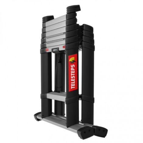 Telesteps – Échelle télescopique Combi Line 2,3 m – Charge maximale 150 kg – Marches larges 80 mm antidérapantes – Système Autolift pour transport facile