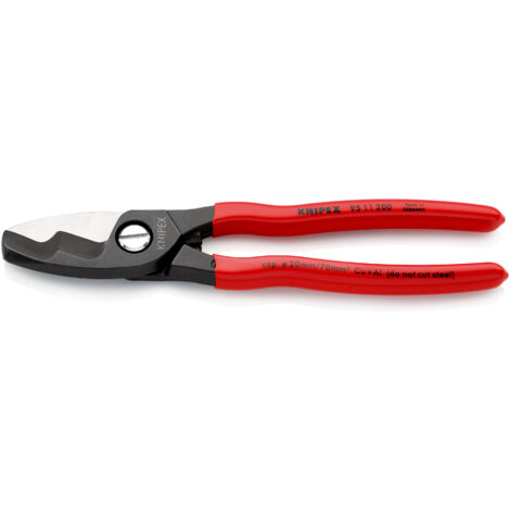 KNIPEX 95 11 200 Coupe-câbles à double tranchants gainées en plastique brunie 200 mm