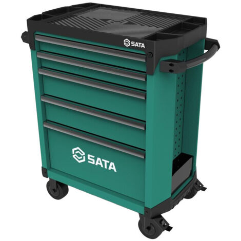 Servante d'atelier roulante 5 tiroirs – Charge maximale 300kg – Dimensions 80x45x85cm – Pour professionnels et bricoleurs exigeants – Sata (1/4)