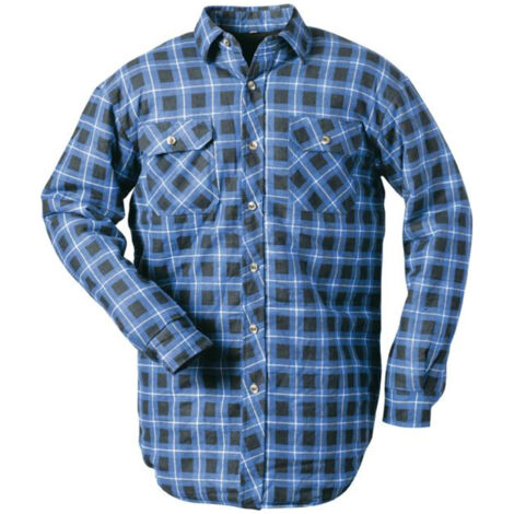 Chemise thermique, doublée, taille M, bleu à carreaux (1/2)