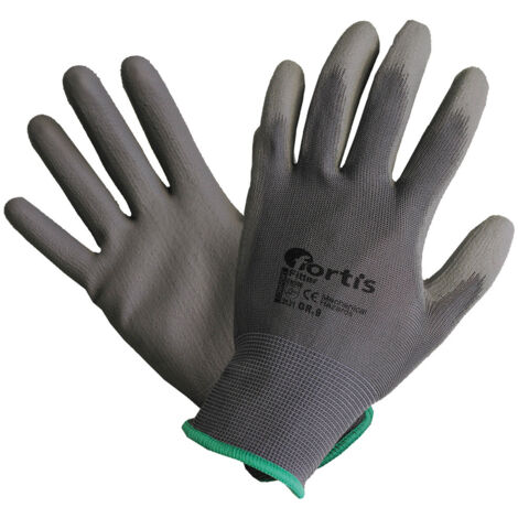 Gant en tricot avec polyuréthane à tricot fin, gris, Taille : 11 (par 10) (1/4)