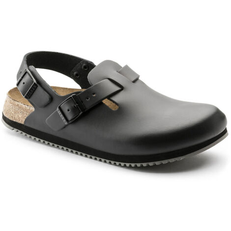 Sabot Tokio Super Grip, cuir naturel, noir