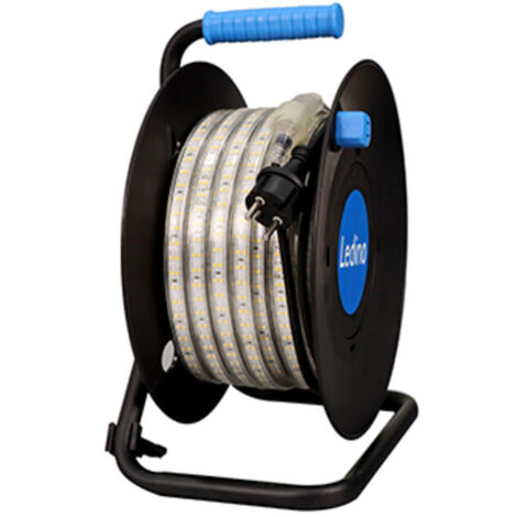 LED Stripe Band Deko Métal Blanc Enrouleur de câble 300W IP65 L 25 m