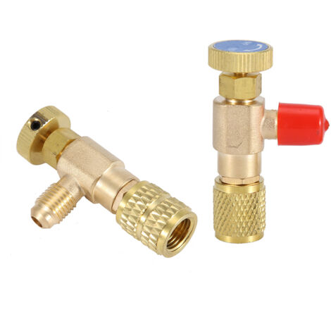 Adaptador De Carga R22/R410A De 1/4 A 5/16 Pulgadas – Válvula De Seguridad En Aleación De Cobre Para Aire Acondicionado