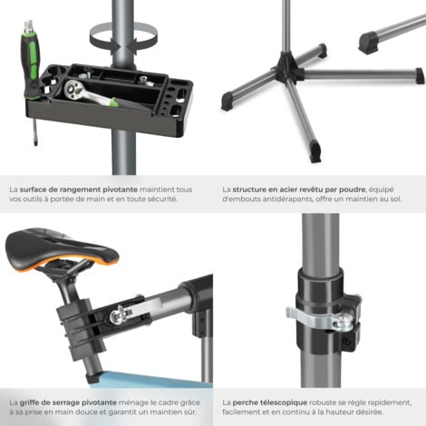 Pied d'atelier vélo support de montage pour tous les modèles courants