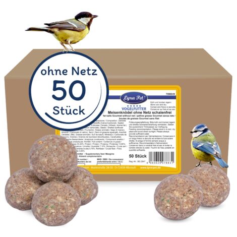 50 pcs. Lyra Pet® Gourmet Boulettes de mésanges sans coquille sans filet à 80 g