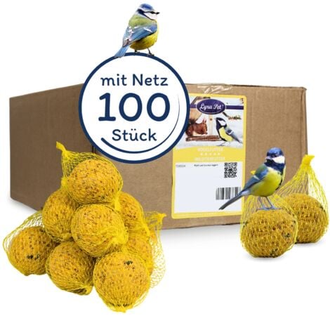 100 pcs. Lyra Pet® Boulettes de mésanges Basic avec filet à 90 g = 9 kg