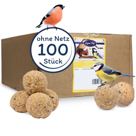 100 pcs. Lyra Pet® Boulettes de mésanges sans filet à 90 g = 9 kg