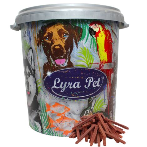 5 kg de viande séchée d'agneau Lyra Pet® dans un bac de 30 L