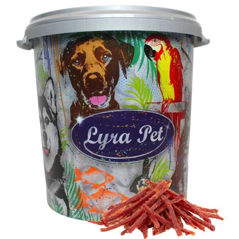 5 kg de morceaux de magret de canard Lyra Pet® dans un tonneau de 30 L