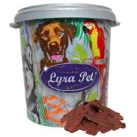 5 kg de lanières d'agneau Lyra Pet® dans un bac de 30 L