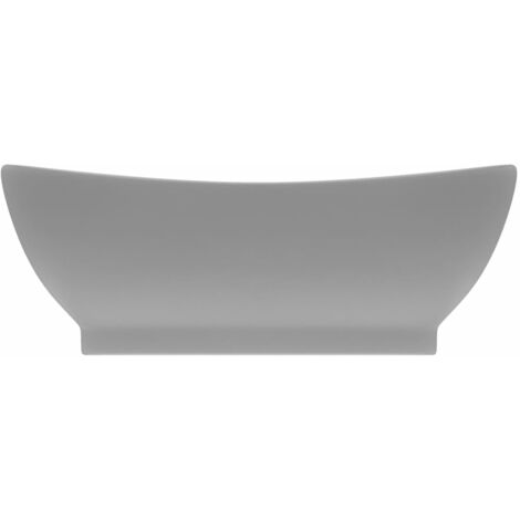 Lavabo ovale à trop-plein Gris clair mat 58,5x39 cm Céramique