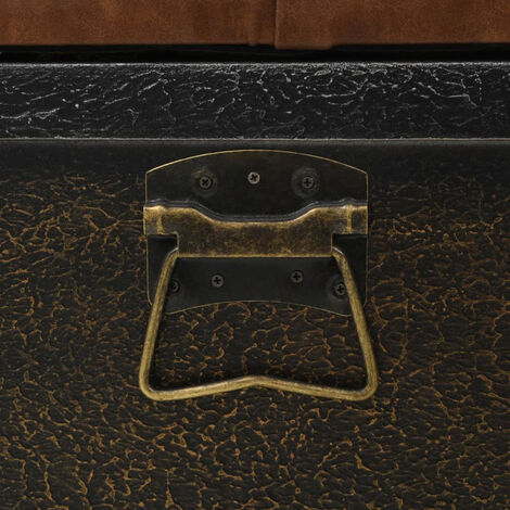 Banc de rangement,Bois massif et similicuir,80,5x41x50 cm,Avec 4 roulettes