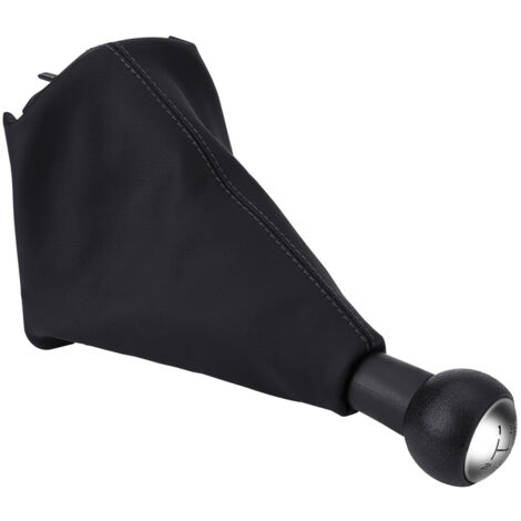 Pommeau De Levier De Vitesse Cuir Noir 5 Vitesses - Pour Peugeot 207, 307, 406 (1996-2013) - Avec Soufflet, Facile à Installer